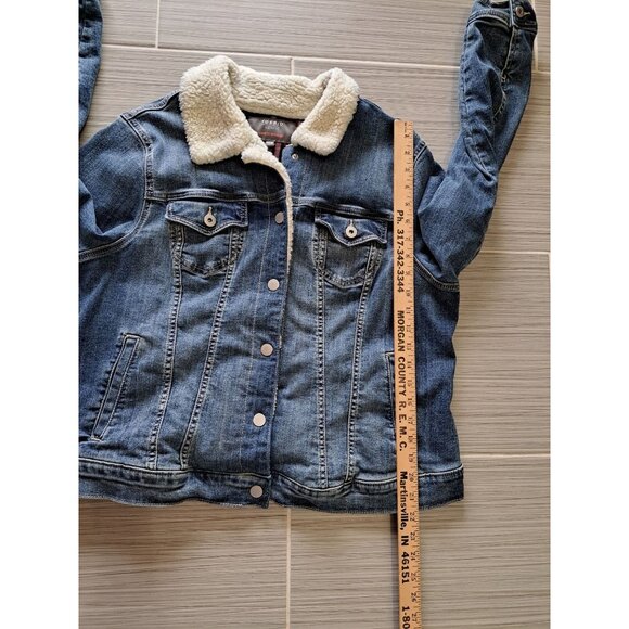 Torrid 2XL Denim Trucker Jacket With Faux Sherpa Collar  Lined Winter Warm - Picture 10 of 11